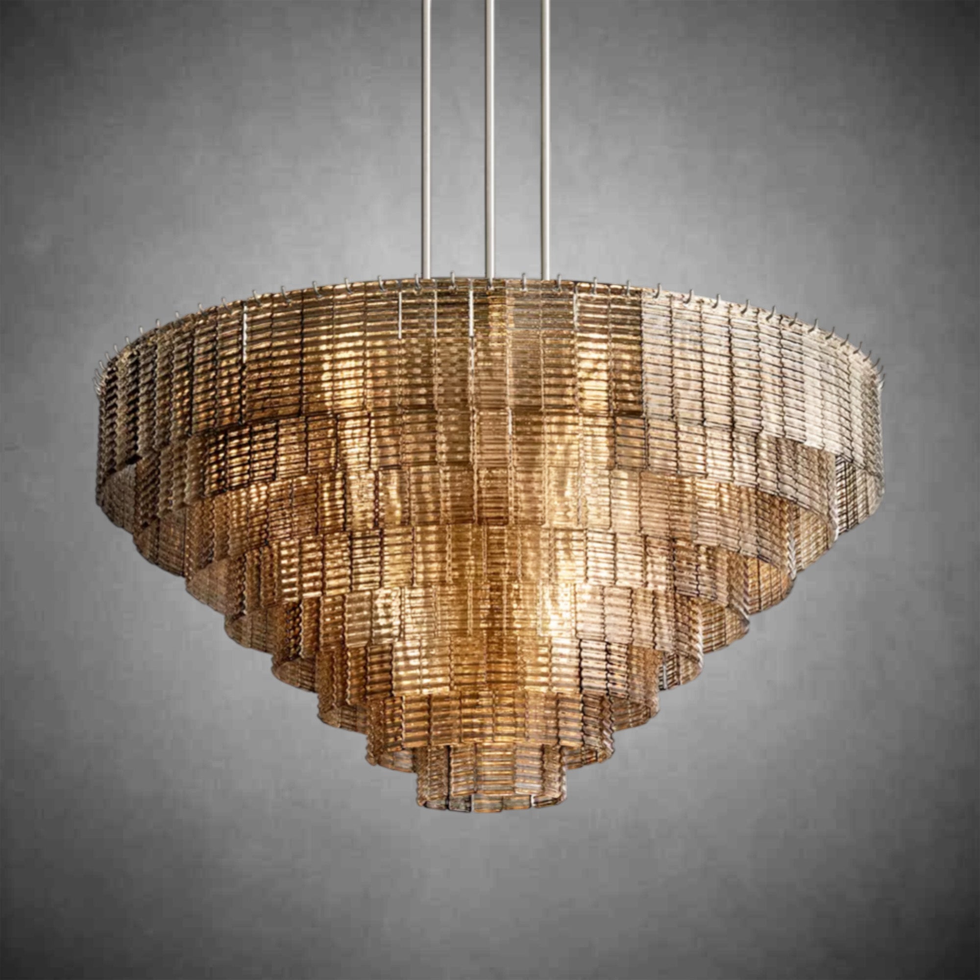 HA Sirena Smoke Glass Round Chandelier 52"