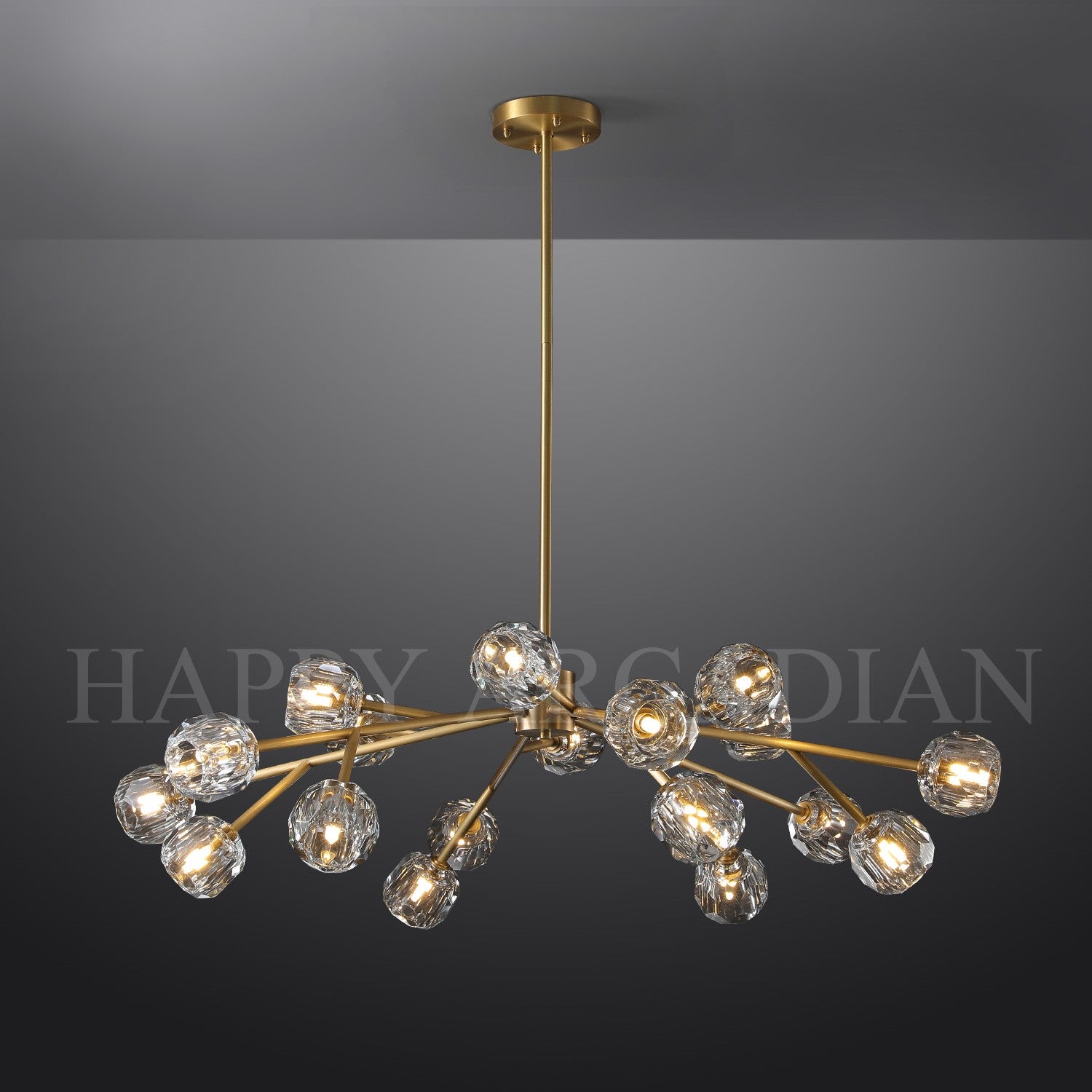 HA Bola De Clear Crystal Round Chandelier 48"