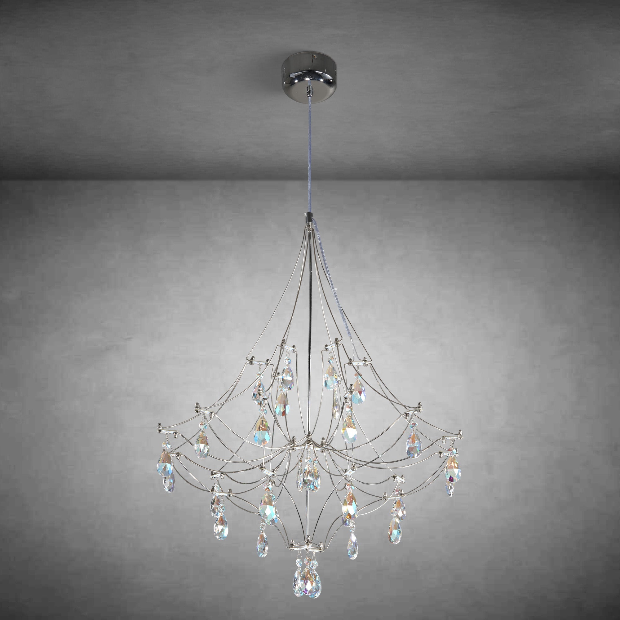 Crystal Chandelier Sliver Ceiling Light Fixture