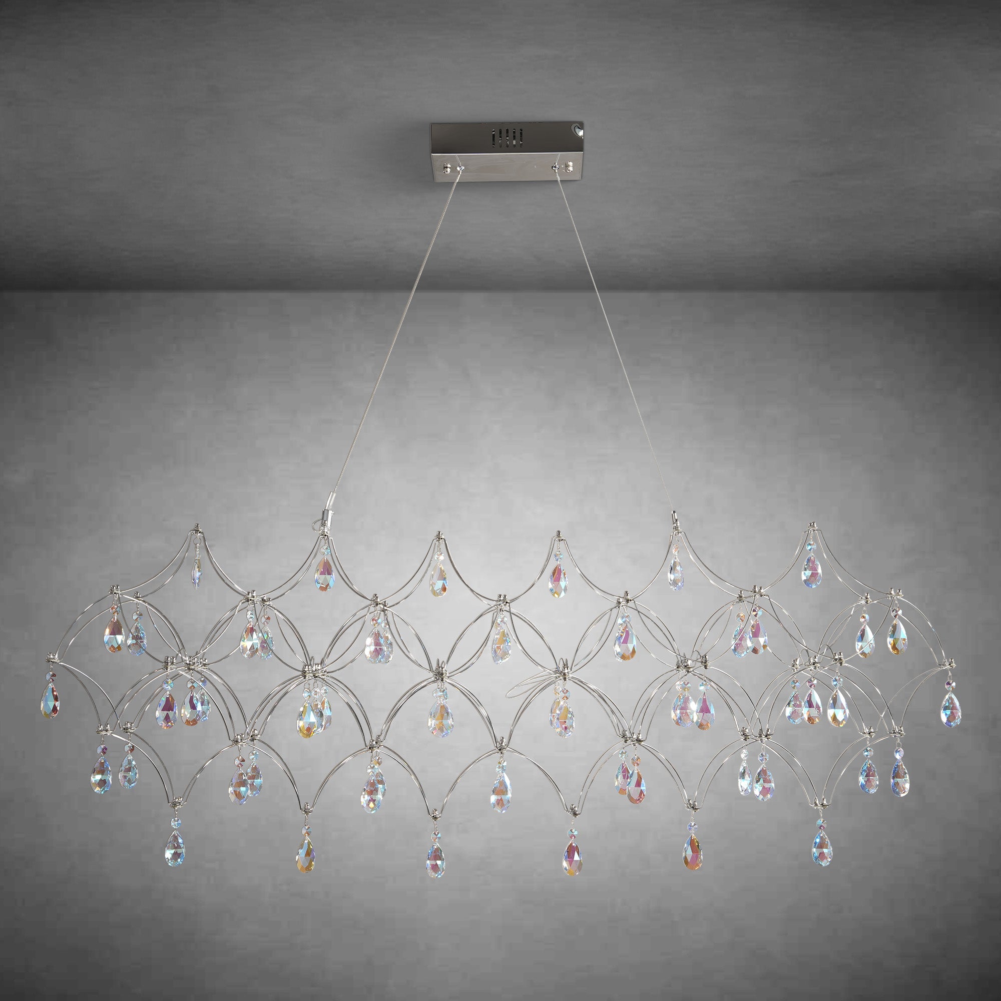 Crystal Chandelier Sliver Ceiling Light Fixture