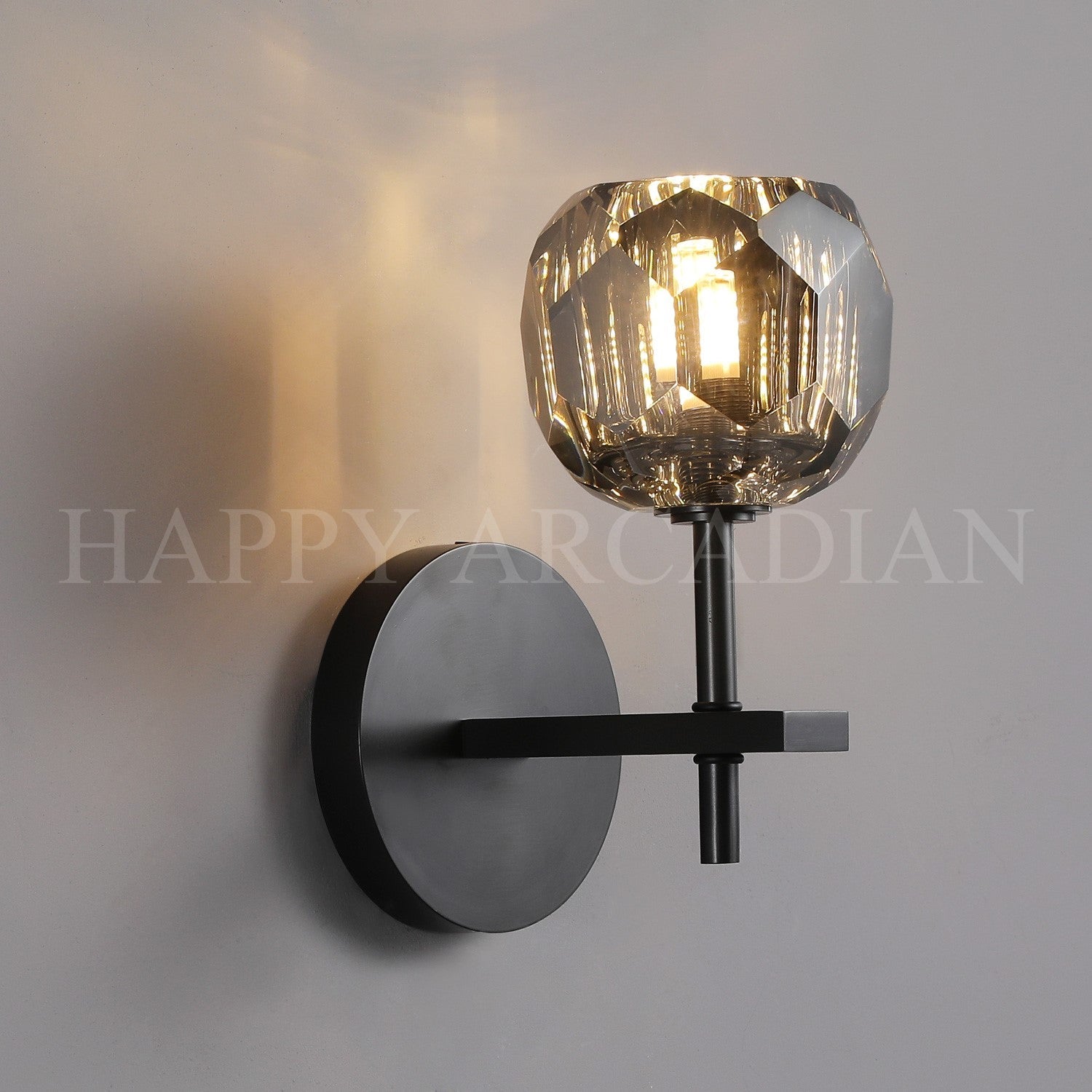HA Bola De Short Style Smoke Crystal Wall Sconces