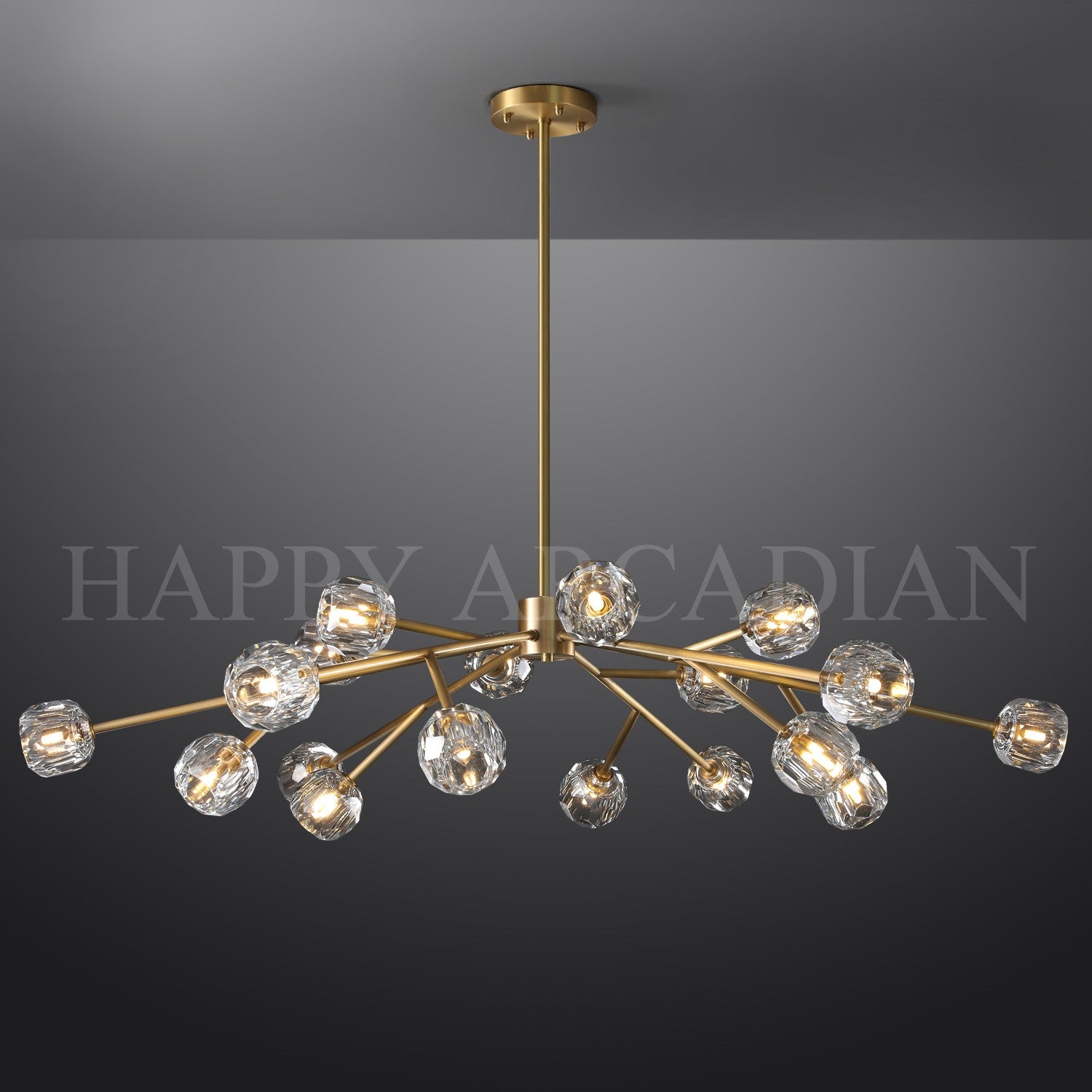 HA Bola De Clear Crystal Round Chandelier 72"