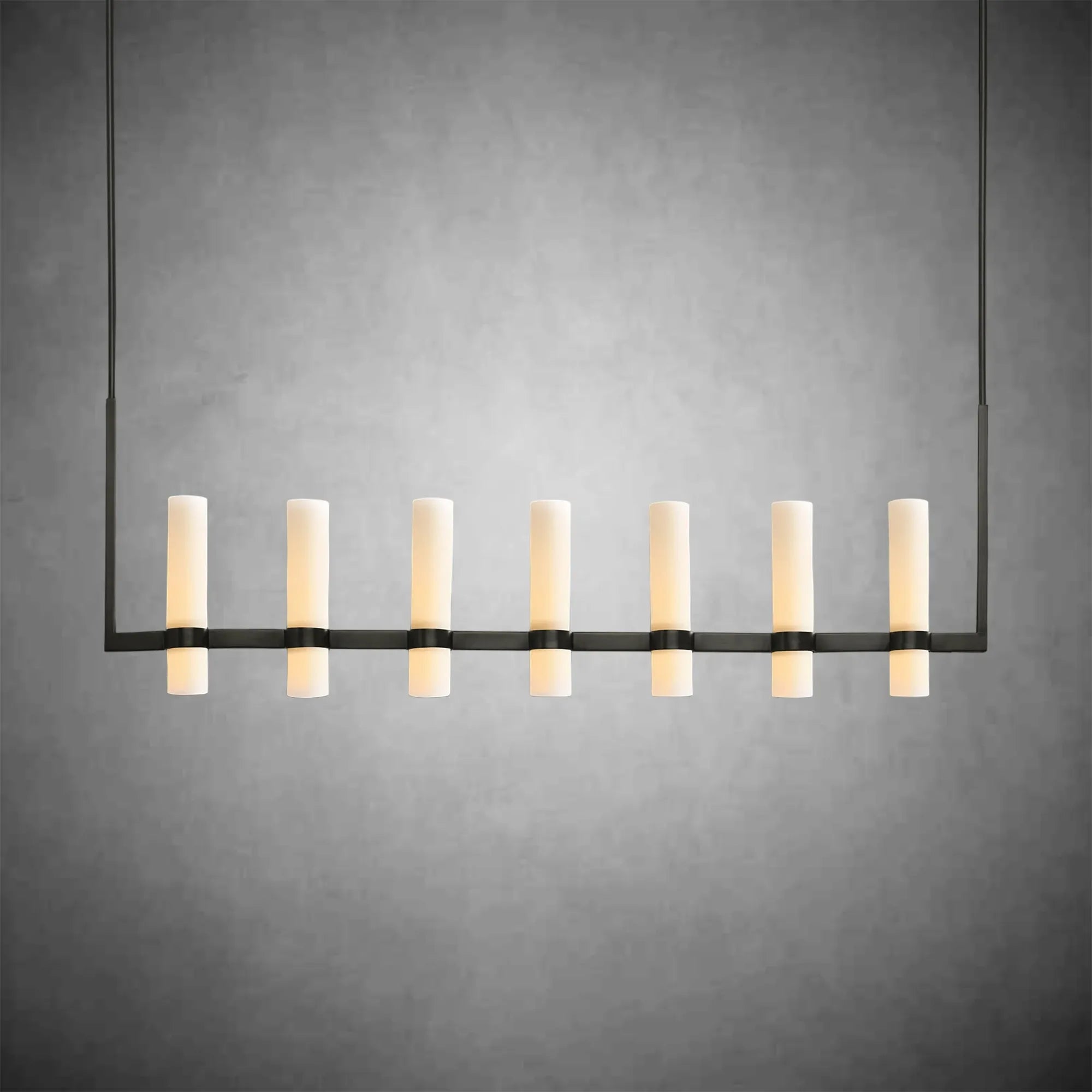 HA Rebecca Linear Milk Glass Chandelier