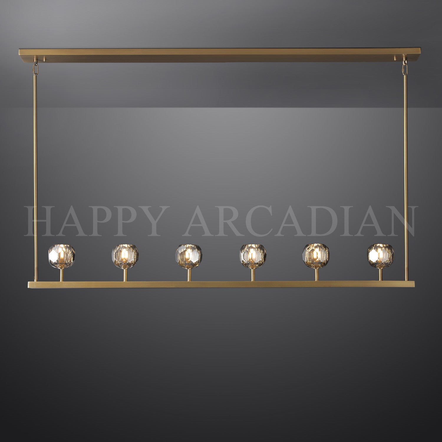HA Bola De Modern Cristal Crystal Linear Chandelier 60"