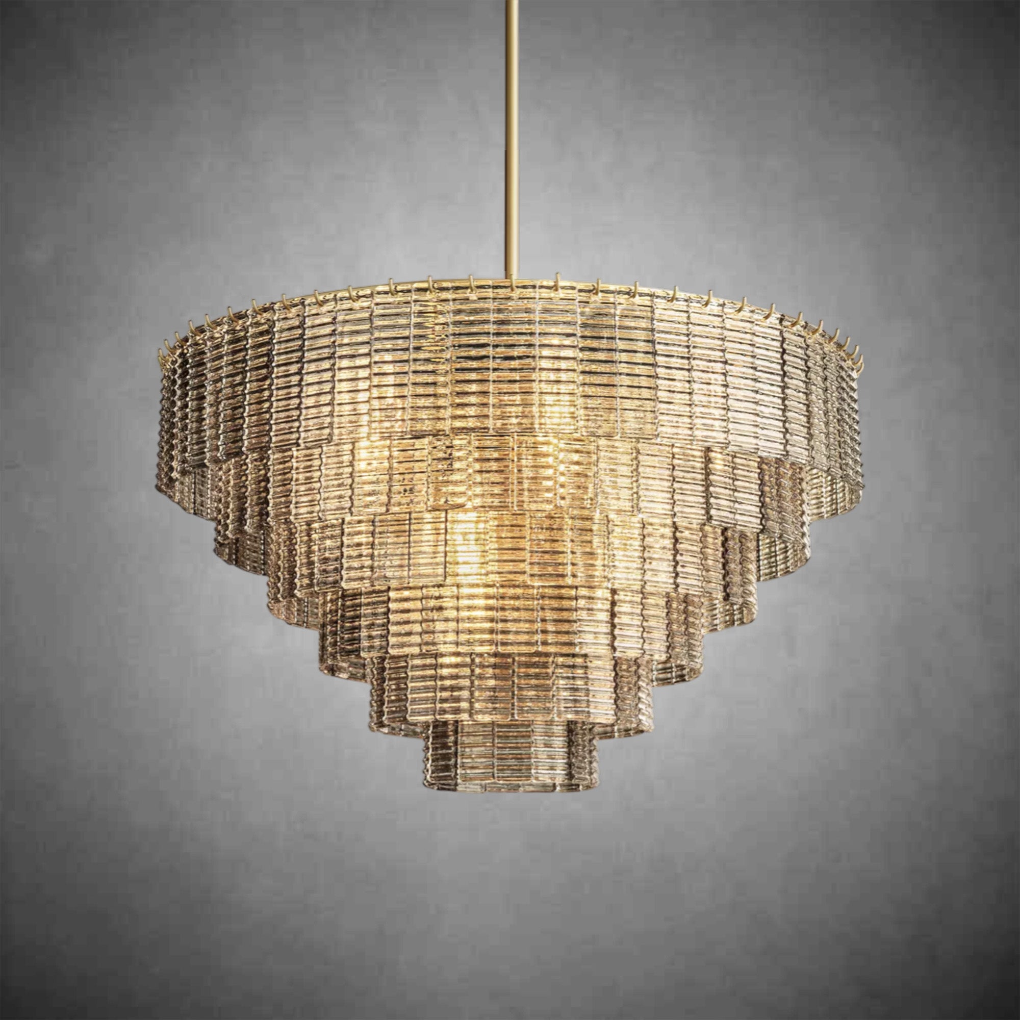 HA Sirena Smoke Glass Round Chandelier 41"