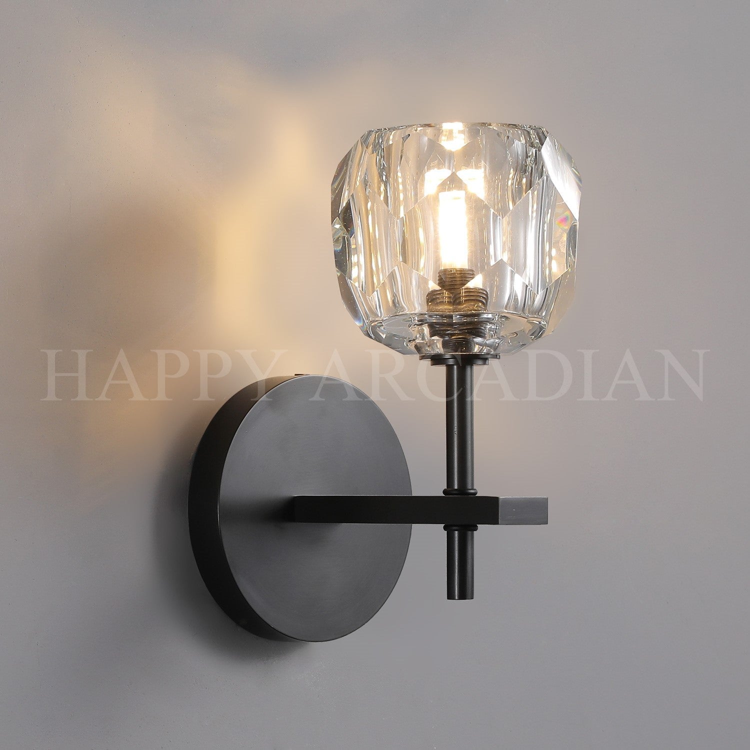 HA Bola De Short Style Clear Crystal Wall Sconces