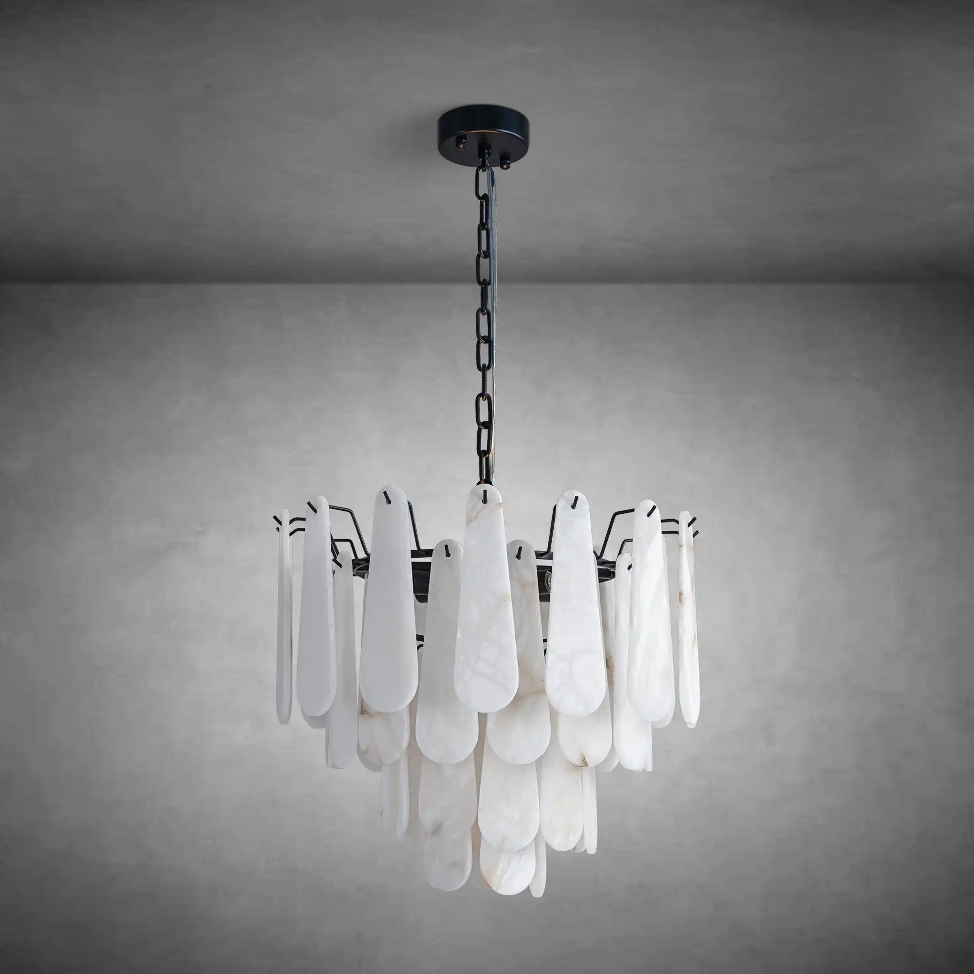 Modern Alabaster Black Round Pendant light