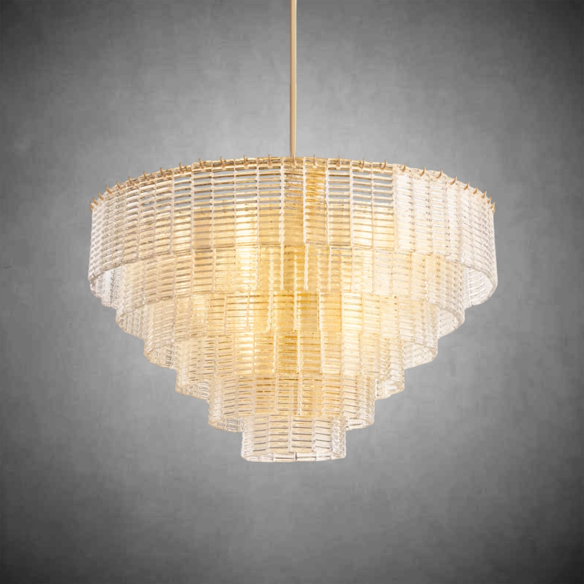 HA Sirena Clear Glass Round Chandelier 41"