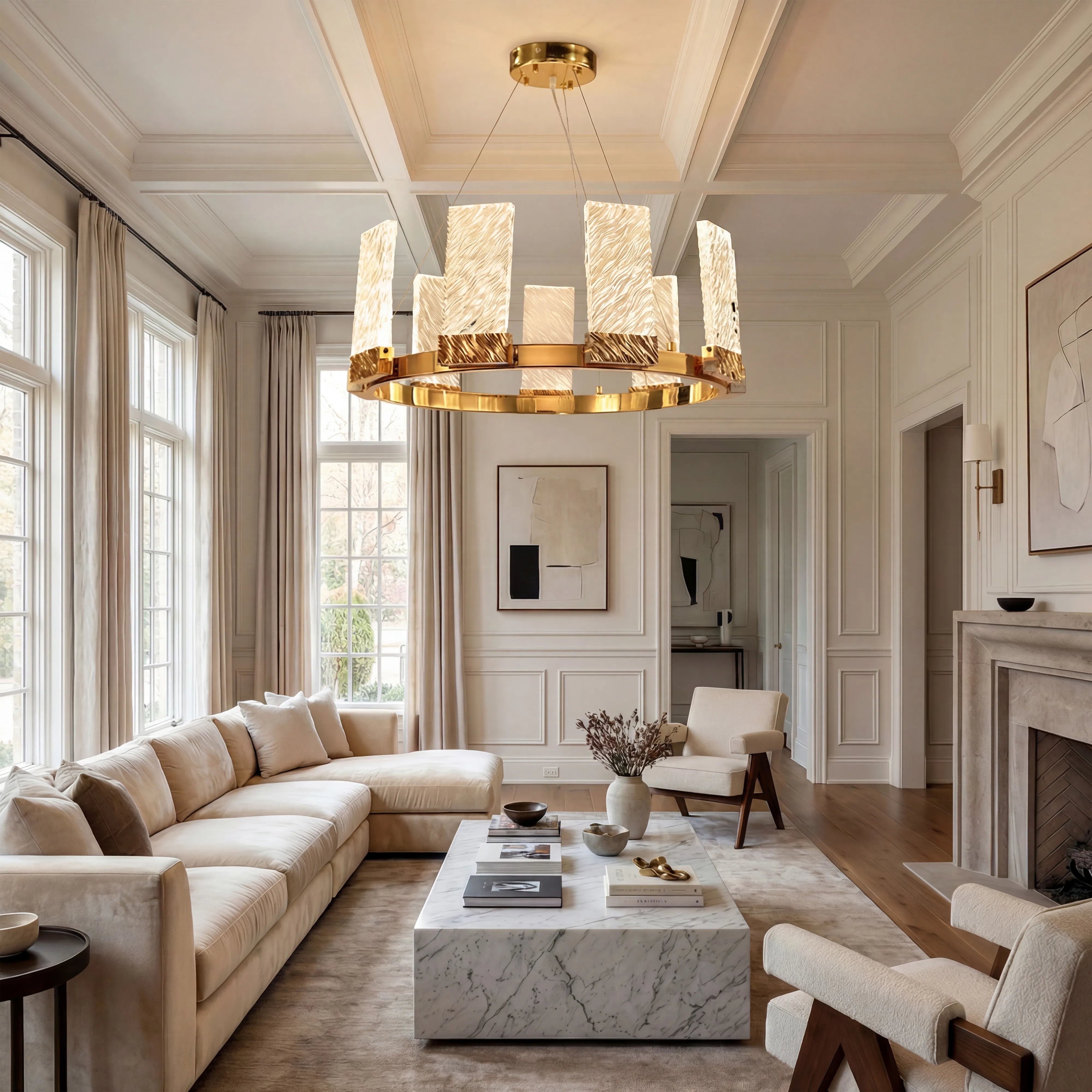 Haloire 1-Tier Round LED Ring Chandelier