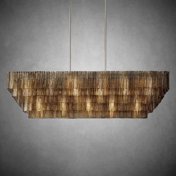 HA Sirena Smoke Rectangle Chandelier 77"
