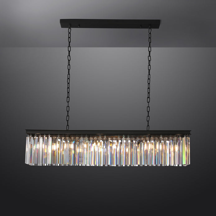 Zestra K9 Crystal Rectangular Chandelier 59"