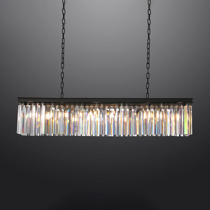 Zestra K9 Crystal Rectangular Chandelier 59"