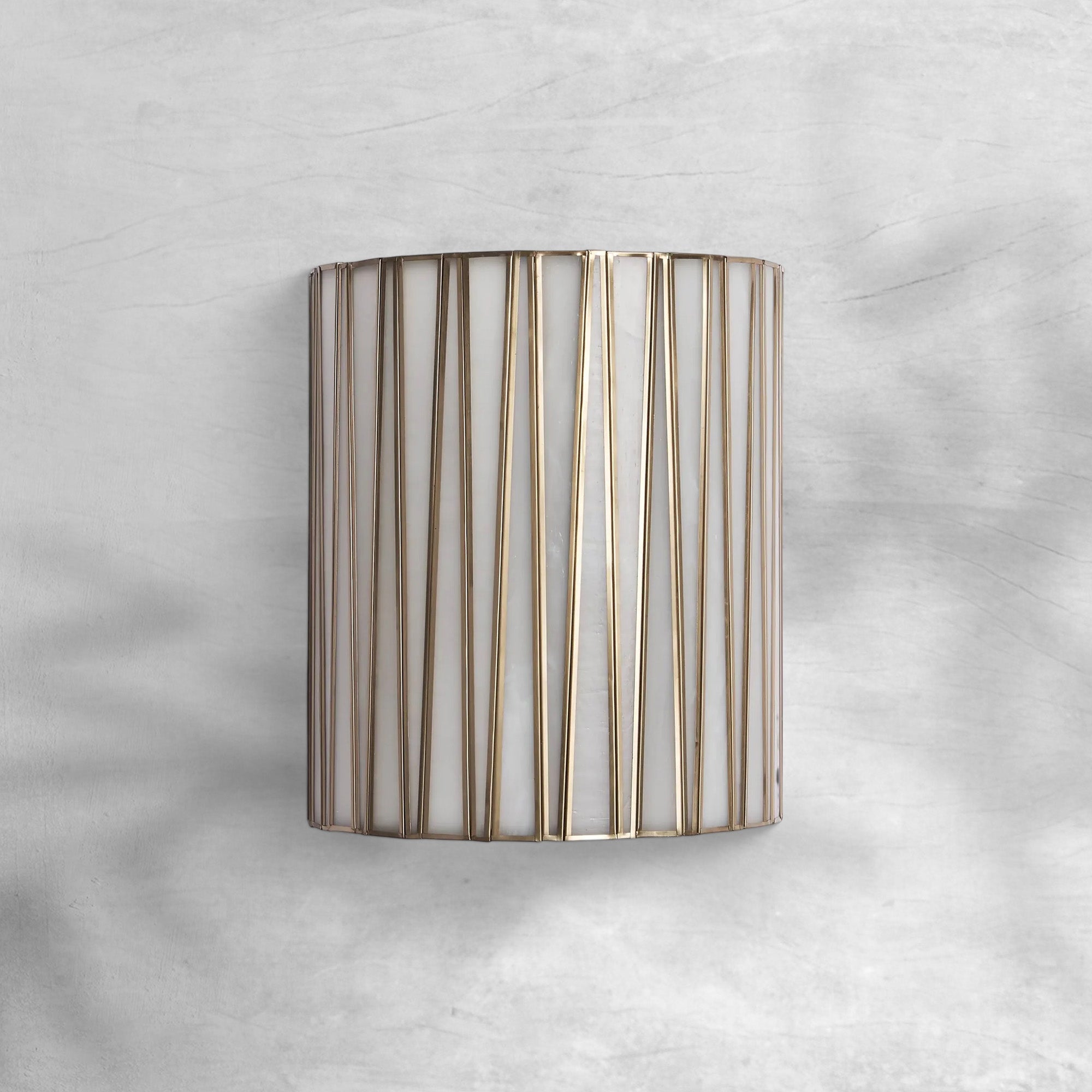 Junet Hand-Blown Glass Wall Sconce, Brass Finish, 10.25" Width