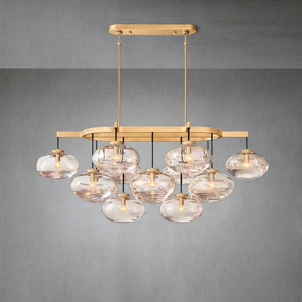 Cabrlet Clear Glass Linear Chandelier 54"