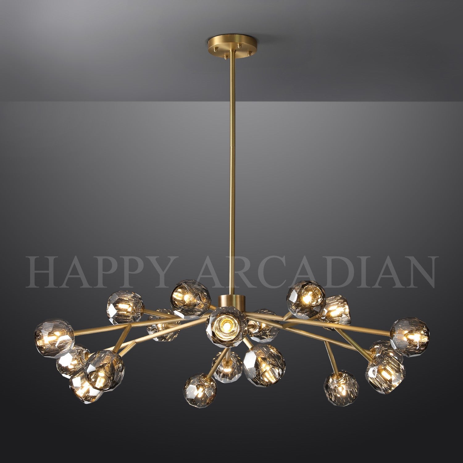 HA Bola De Smoke Crystal Round Chandelier 48"
