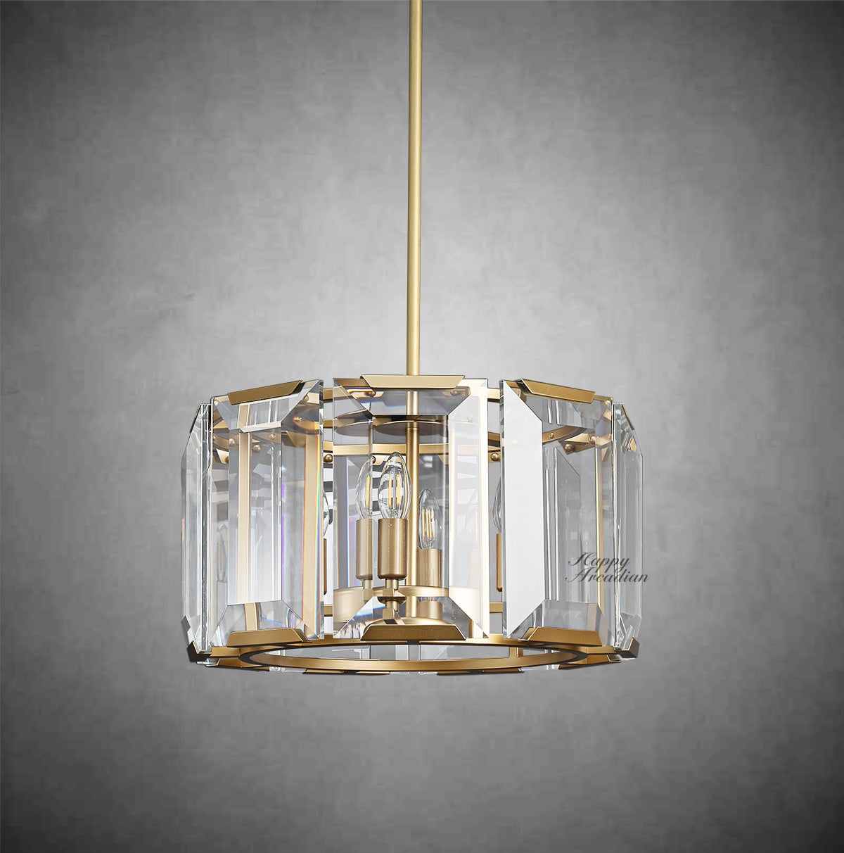 Halloway Crystal Round Chandelier for Living Room Bedroom Dining Room