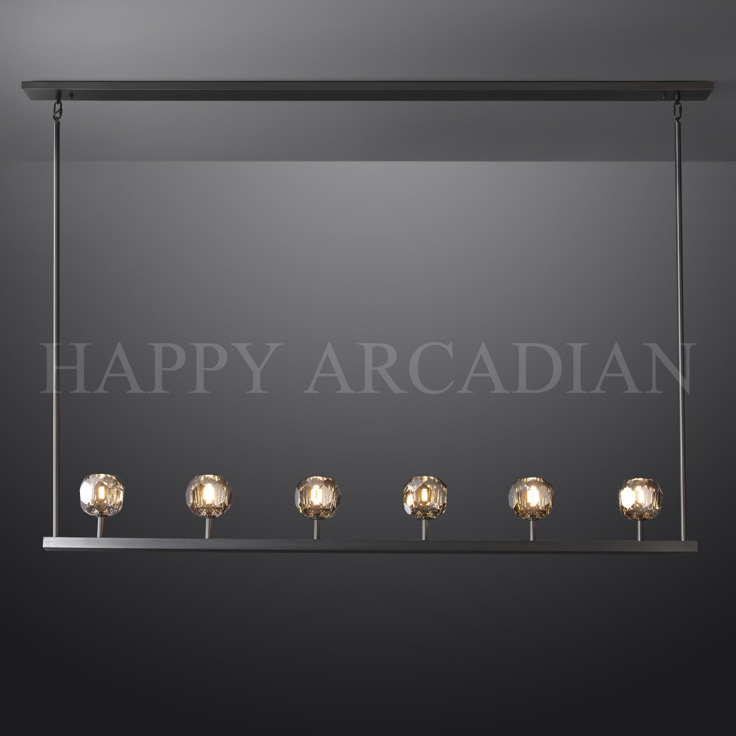 HA Bola De Modern Cristal Crystal Linear Chandelier 60"