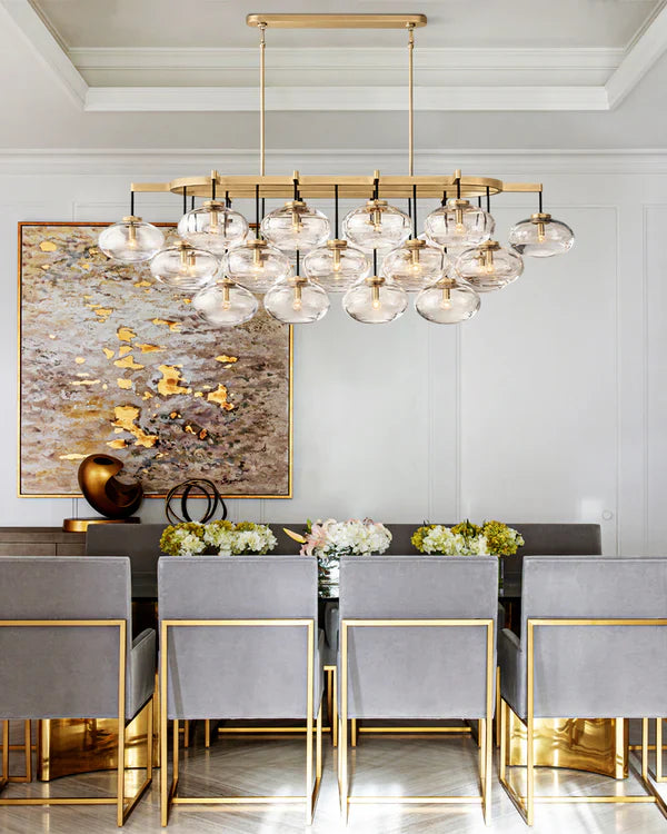 Cabrlet Clear Glass Linear Chandelier 54"