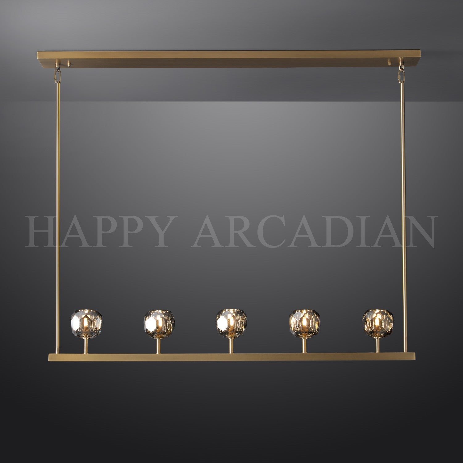 HA Bola De Smoke Glass Linear Chandelier 48" for Living room