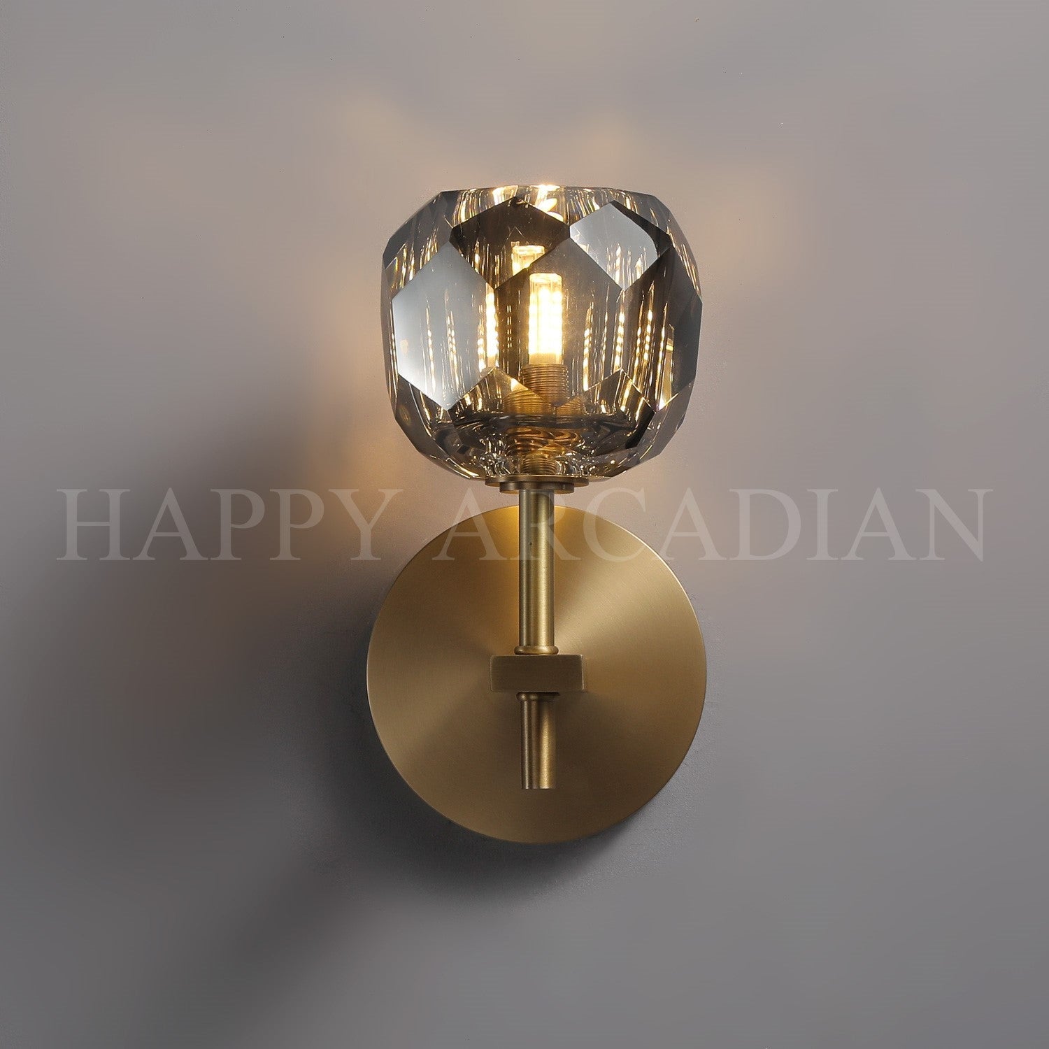 HA Bola De Short Style Smoke Crystal Wall Sconces