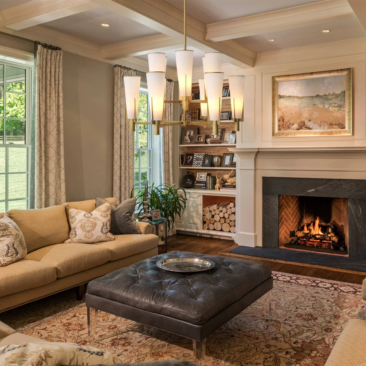 Dino Double Modern Brass Chandelier