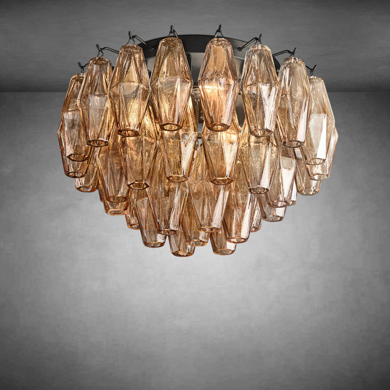 Eclipsia Glass Round Flush Mount