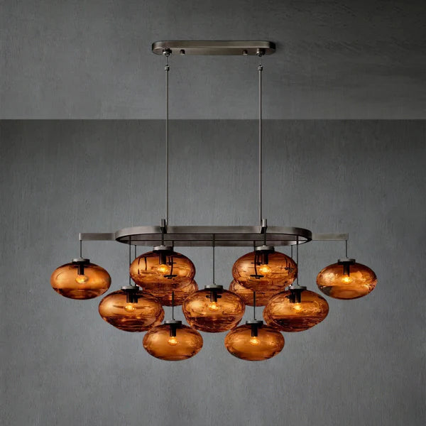 Cabrlet Smoke Glass Linear Chandelier 54"