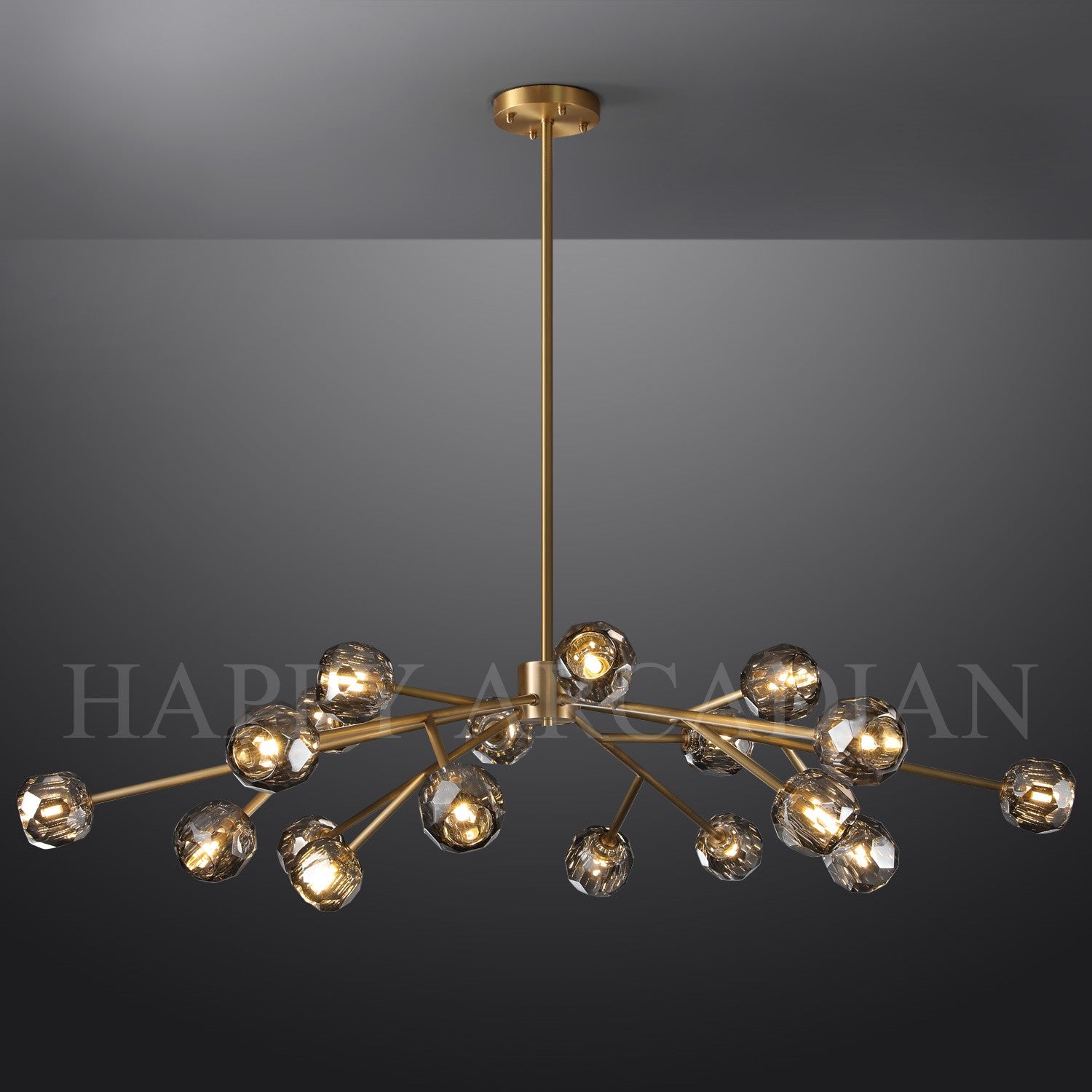 HA Bola De Smoke Crystal Round Chandelier 60"