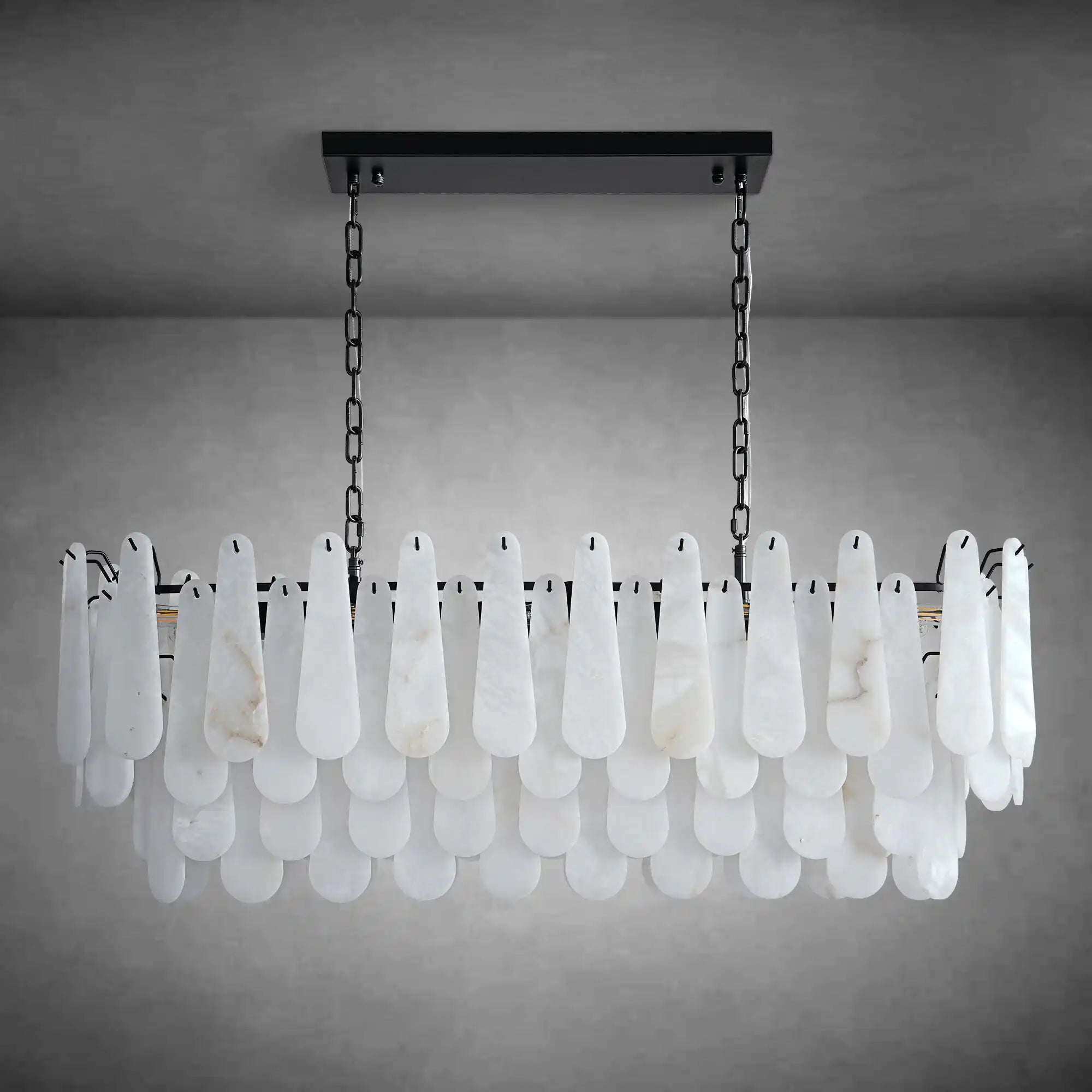 Modern Alabaster Black Round Pendant light