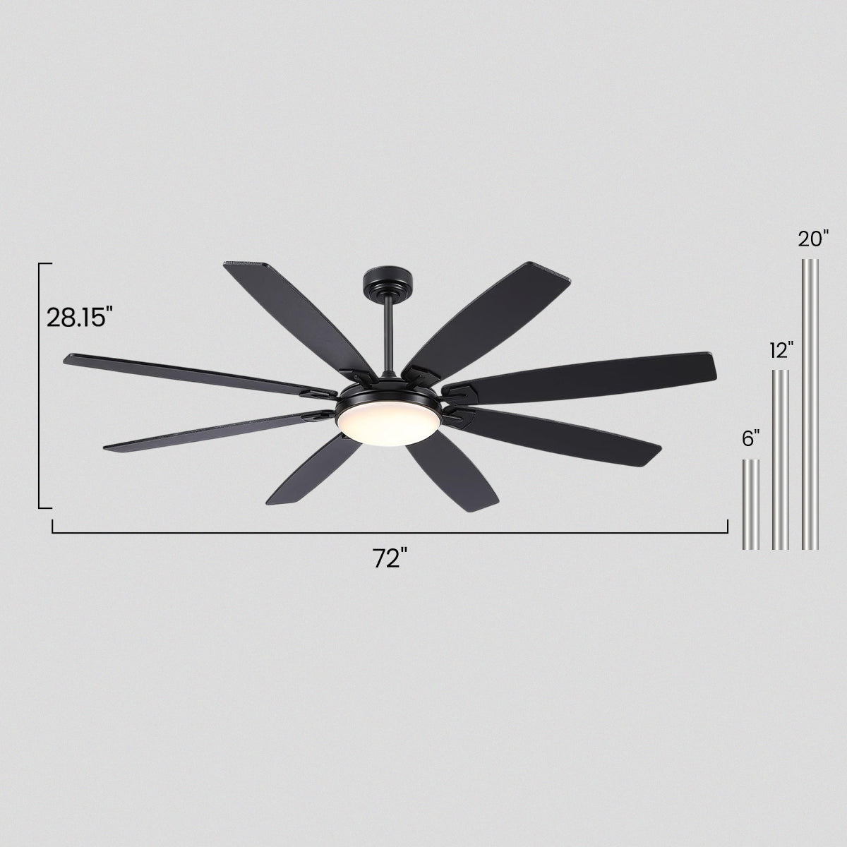Zephyra Ceiling Fans with Lights 72"