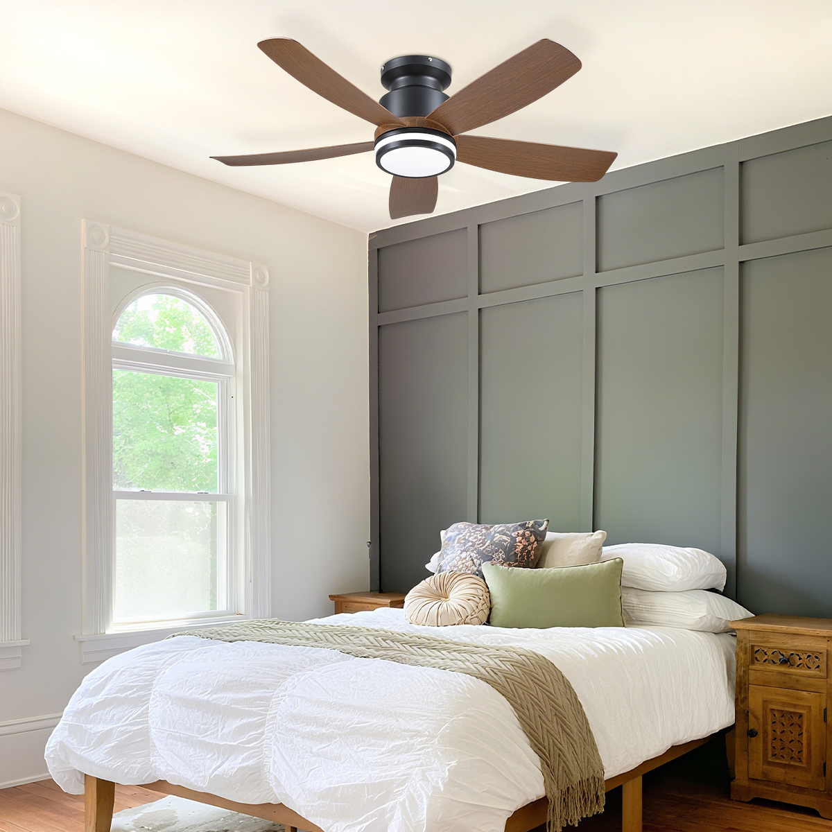 Recessed Remote Control Ceiling Fan Light 41"