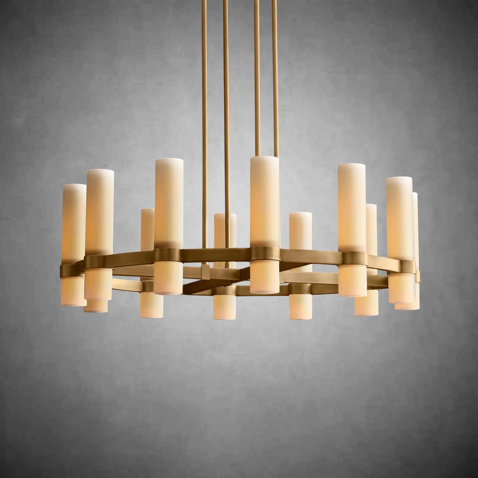 HA Rebecca Round Milk Glass Chandelier