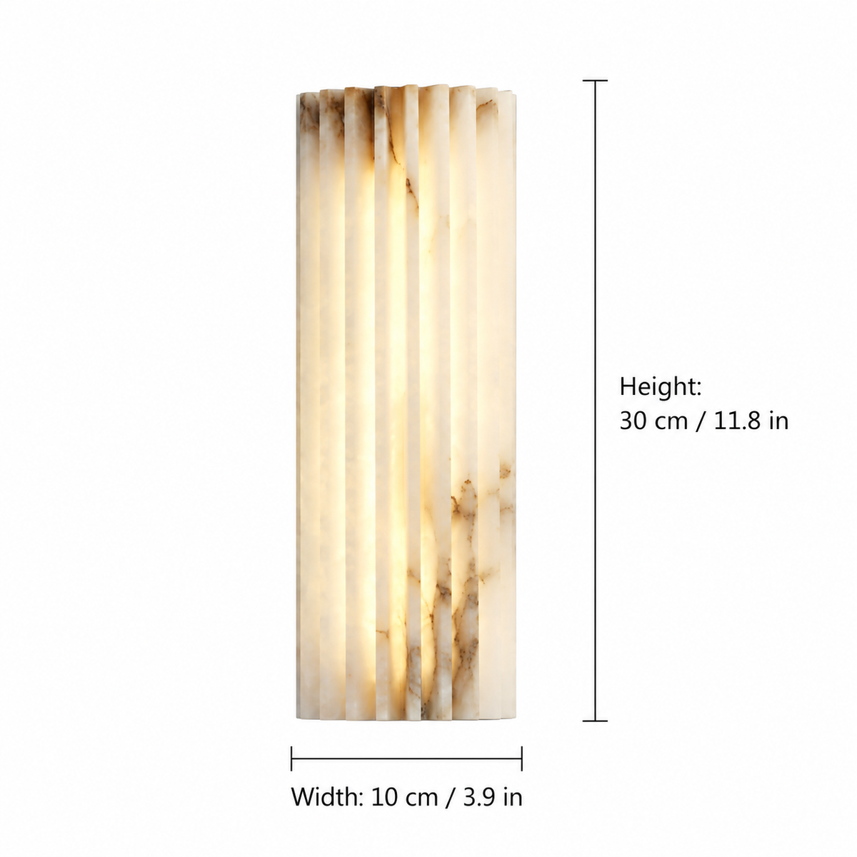 Ribelle Fluted Alabaster Minimalist Wall Sconce