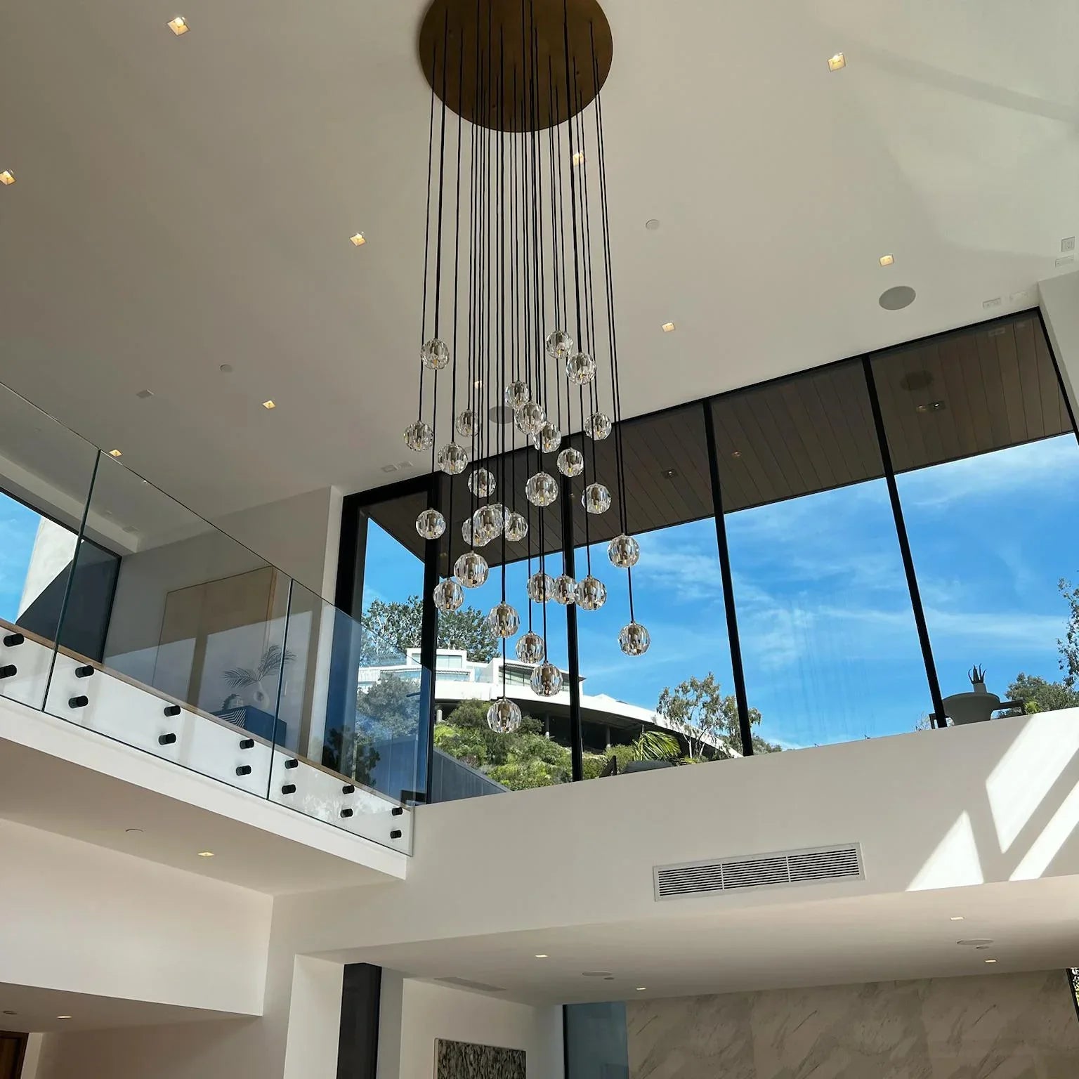 HA Bola De Crystal Round Cluster Chandelier