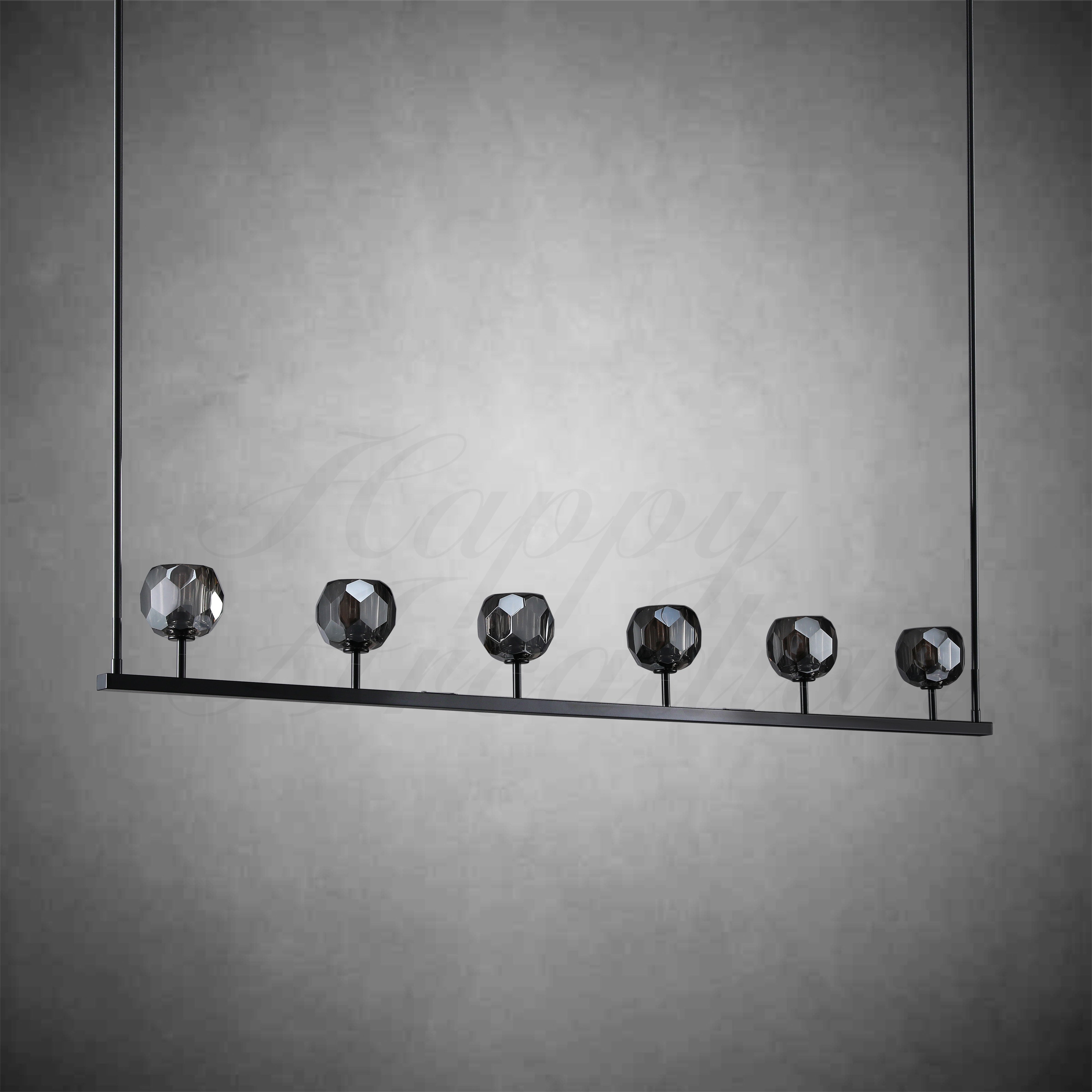 HA Bola De Smoke Glass Linear Chandelier 48" for Living room