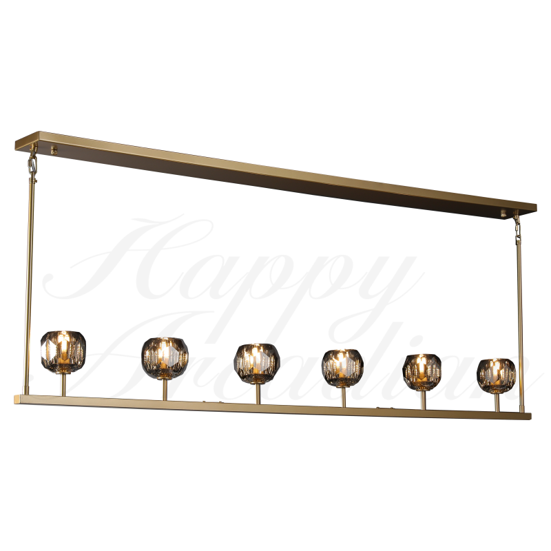 HA Bola De Smoke Glass Linear Chandelier 48" for Living room