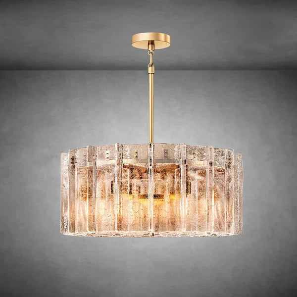 Lattice Smoke Glass Round Chandelier 36''48"