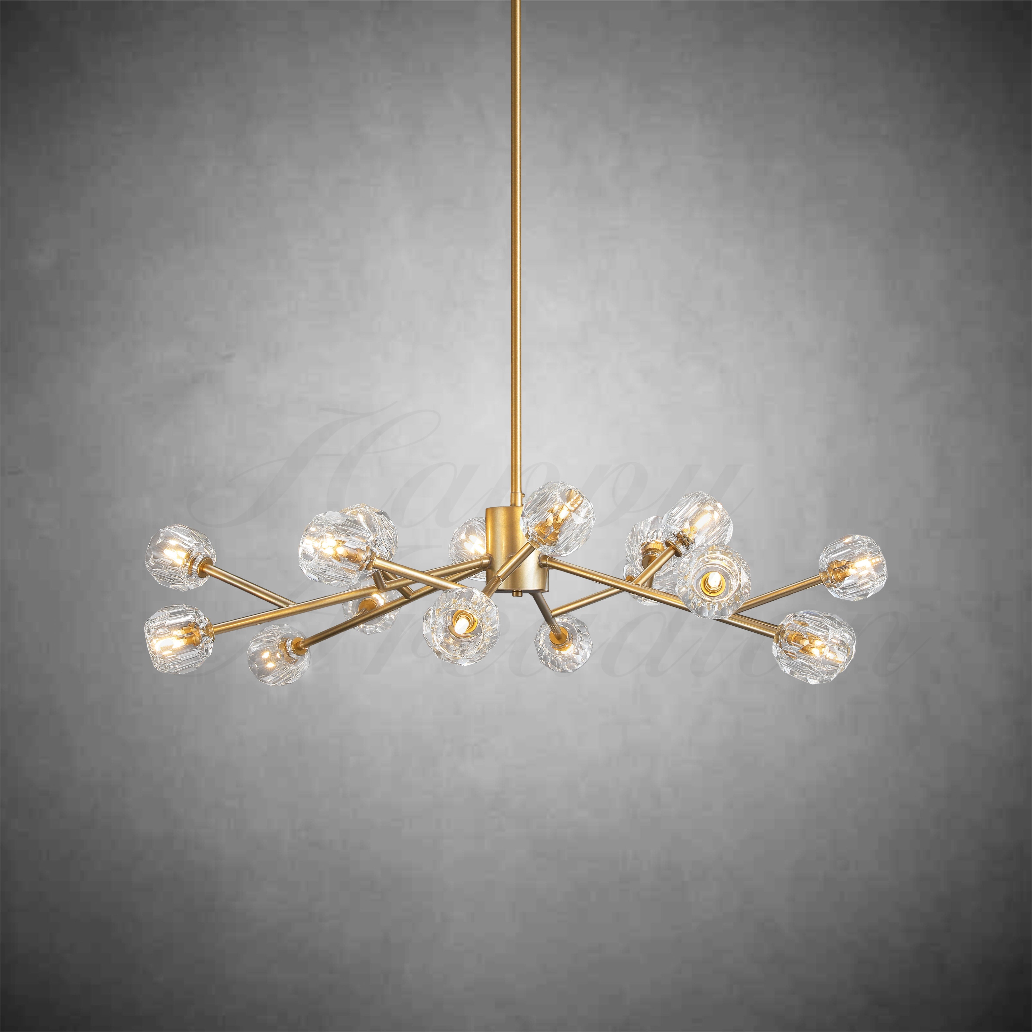 HA Bola De Clear Crystal Round Chandelier 48"