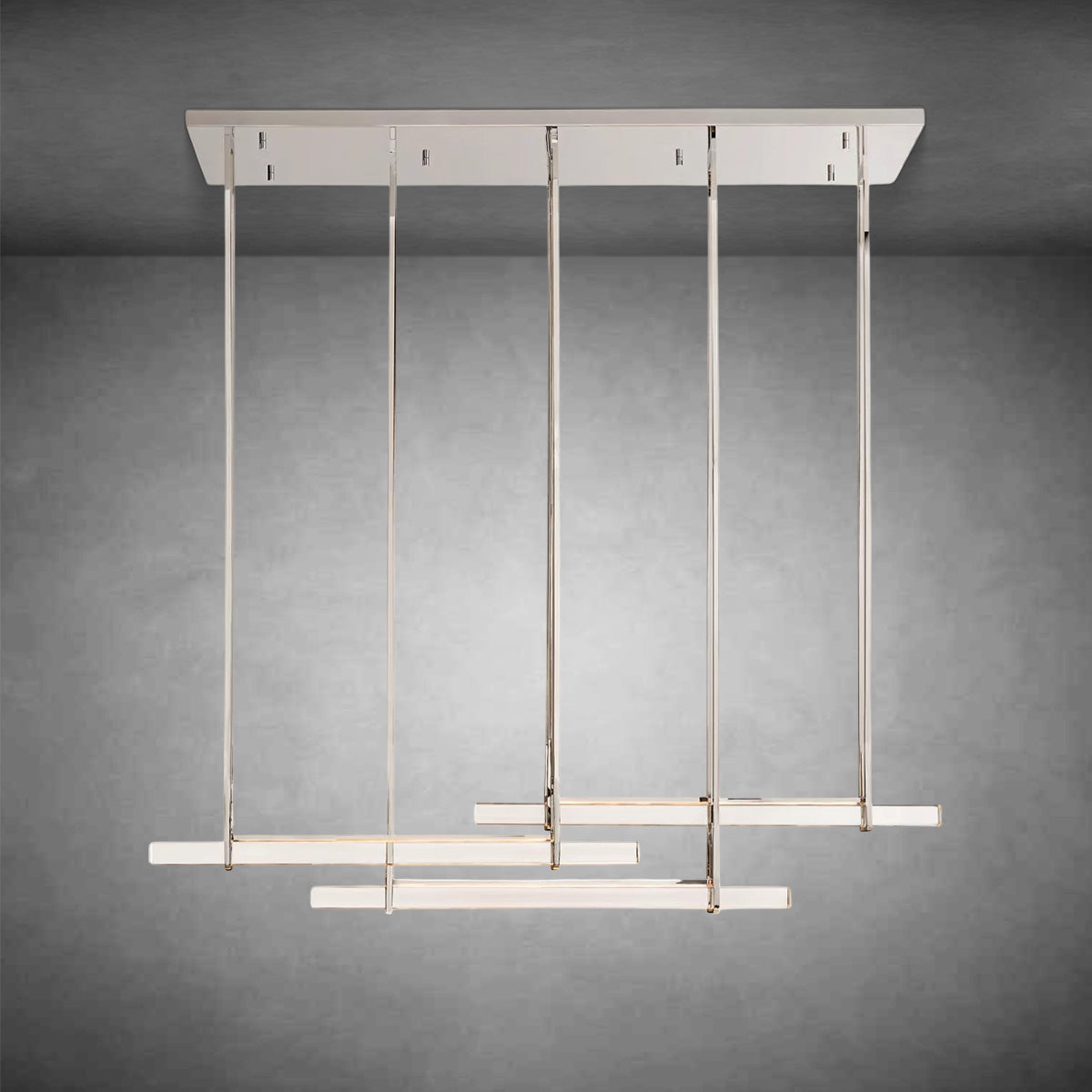 Aurivox Crystal Triple Bar Linear Chandelier