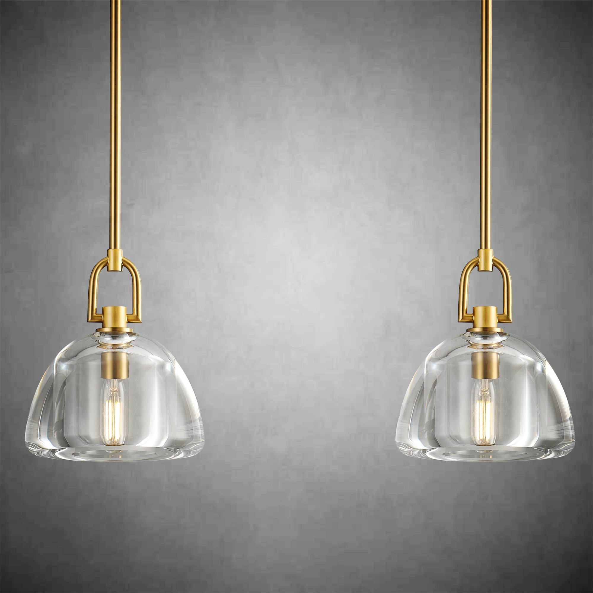 7" Glass Modern Black Pendant Lights(2PCS)