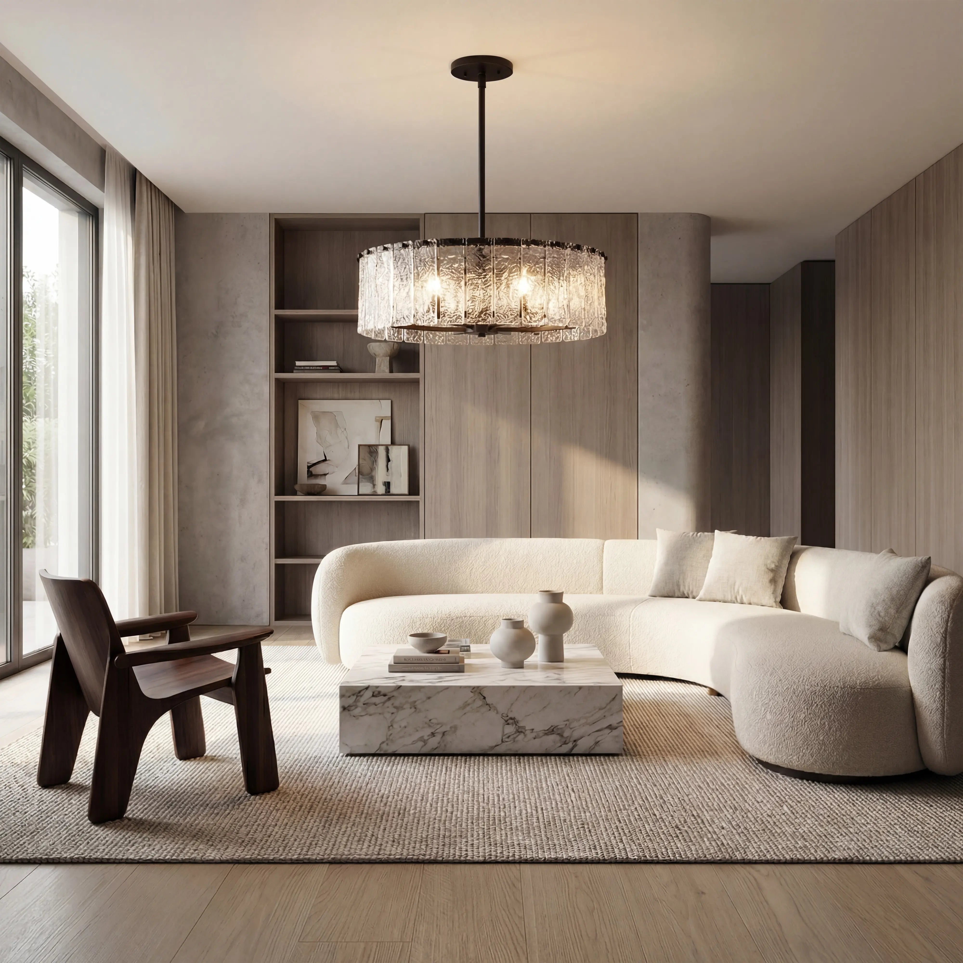 Haloire Round Glass Chandelier