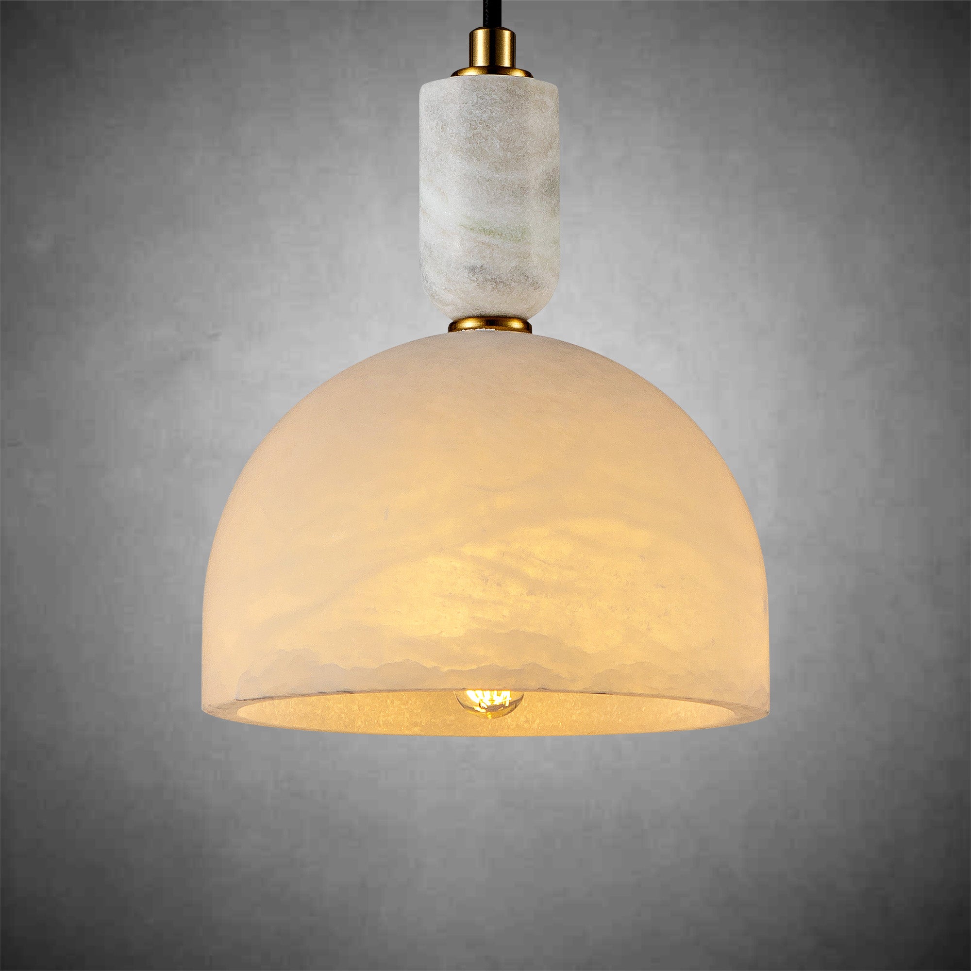 Alabaster semi-circular pendant
