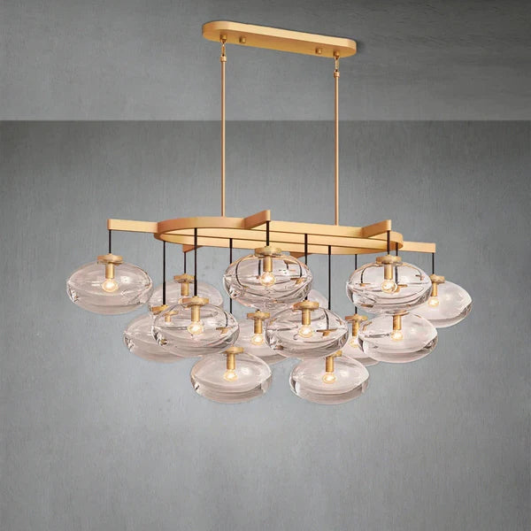 Cabrlet Clear Glass Linear Chandelier 54"