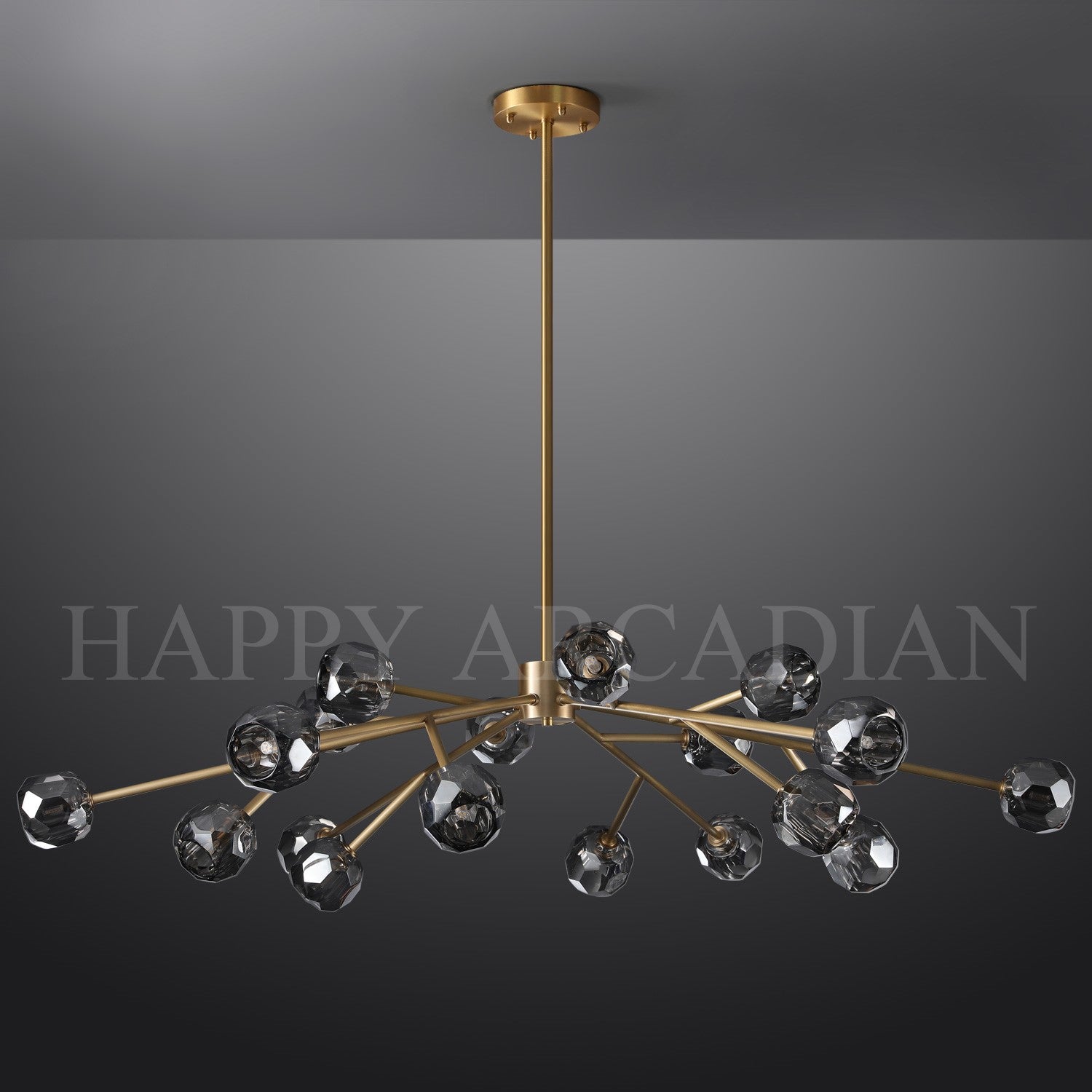 HA Bola De Smoke Crystal Round Chandelier 60"
