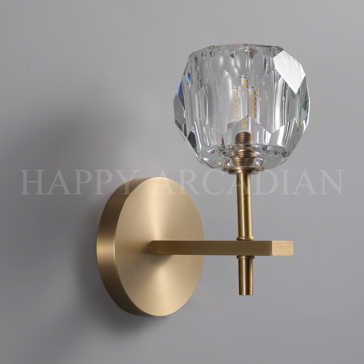 HA Bola De Short Style Clear Crystal Wall Sconces