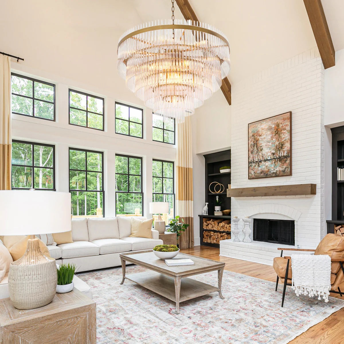 East Single Modern Glass Chandeliers