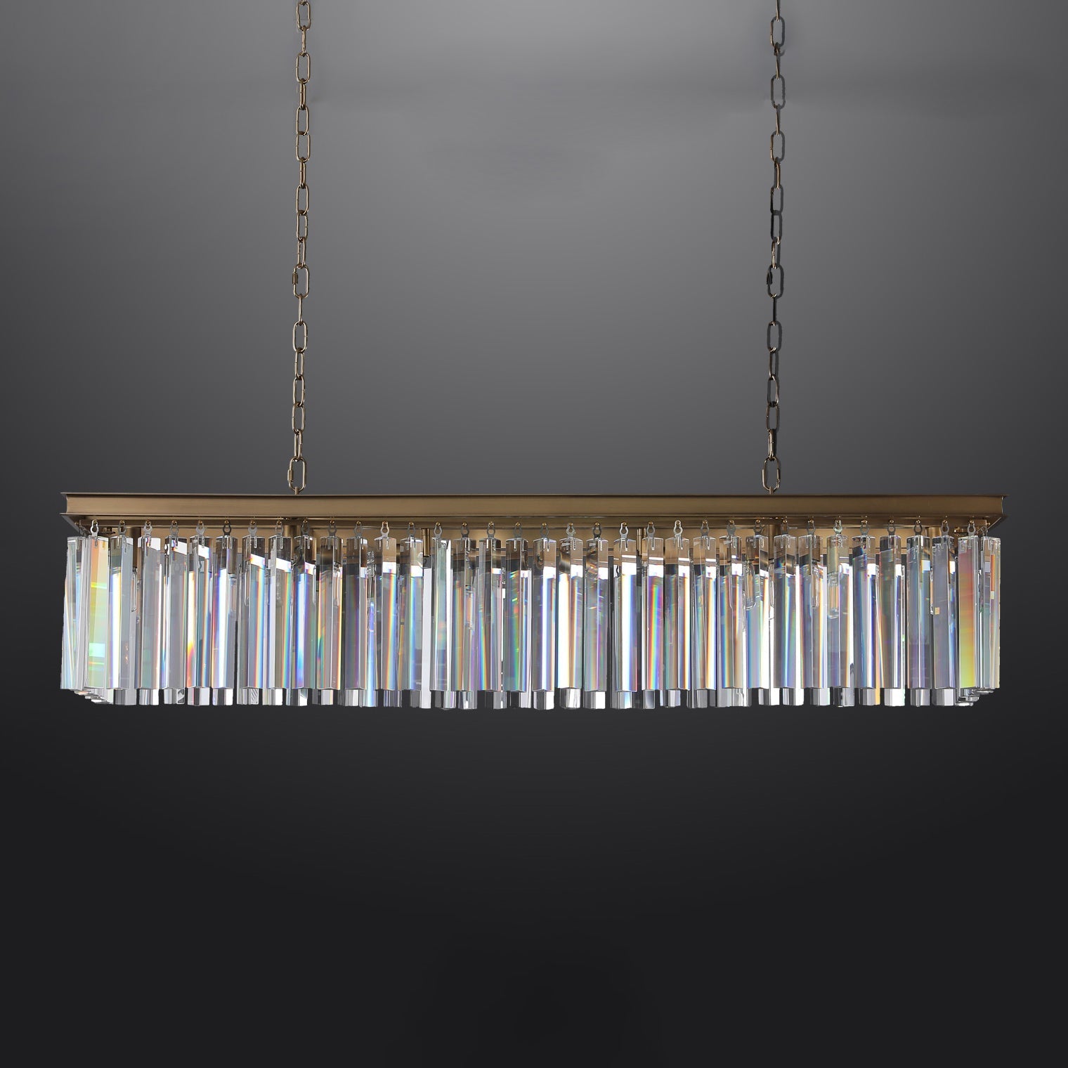Zestra K9 Crystal Rectangular Chandelier 59"