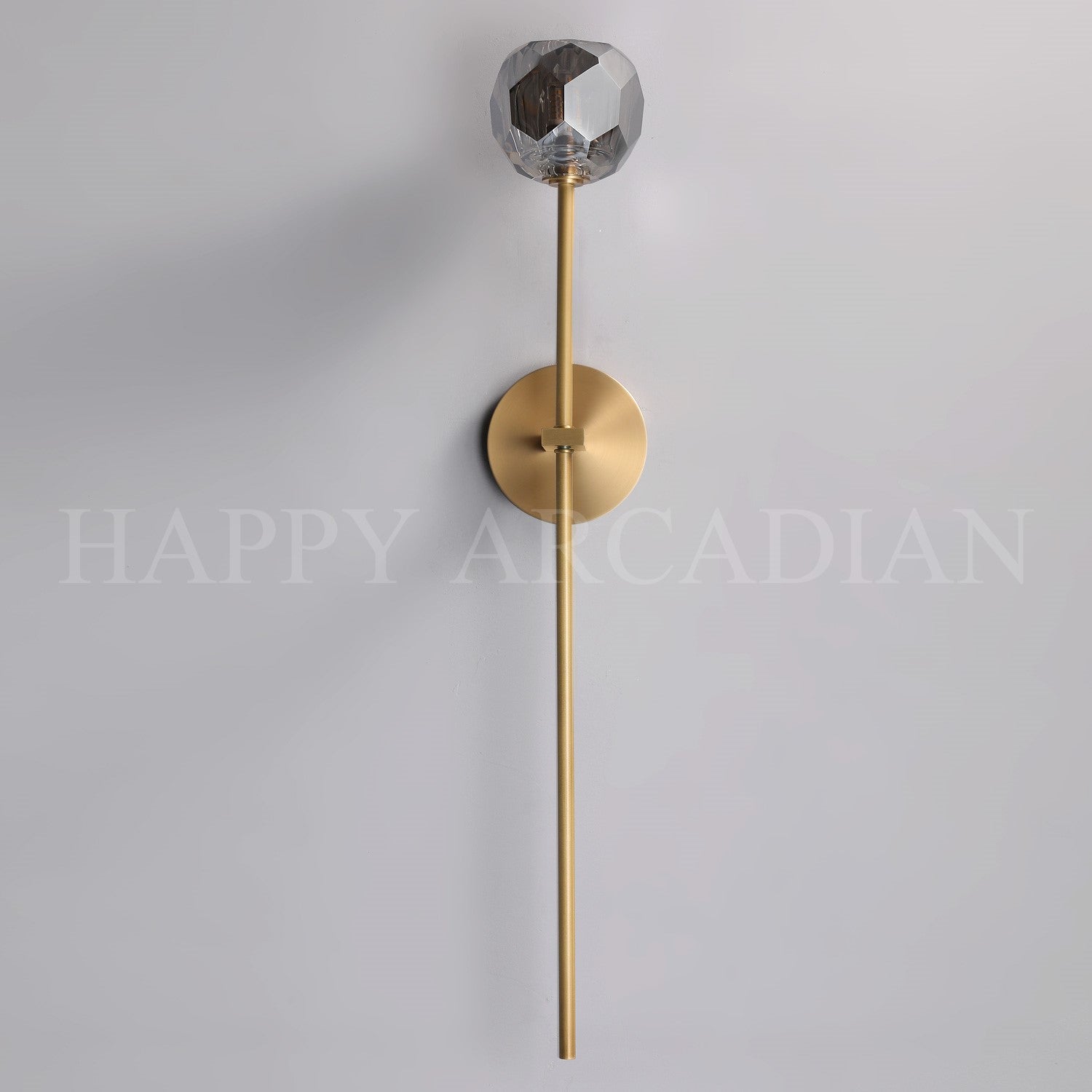 HA Bola De Long Style Smoke Crystal Wall Sconces