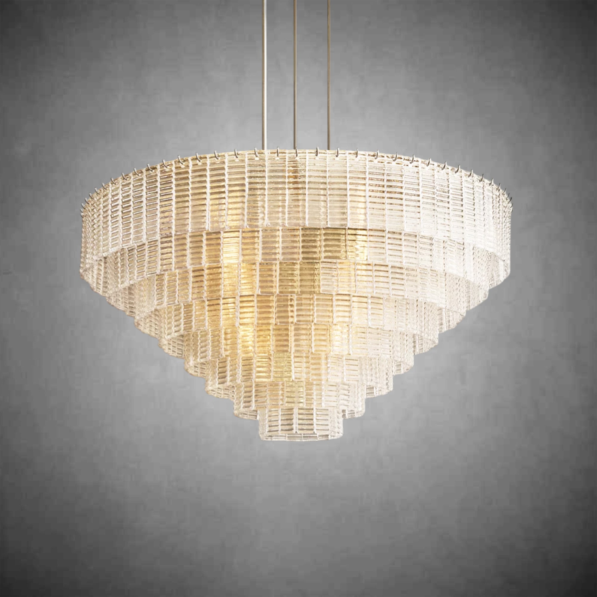 HA Sirena Clear Glass Round Chandelier 52"