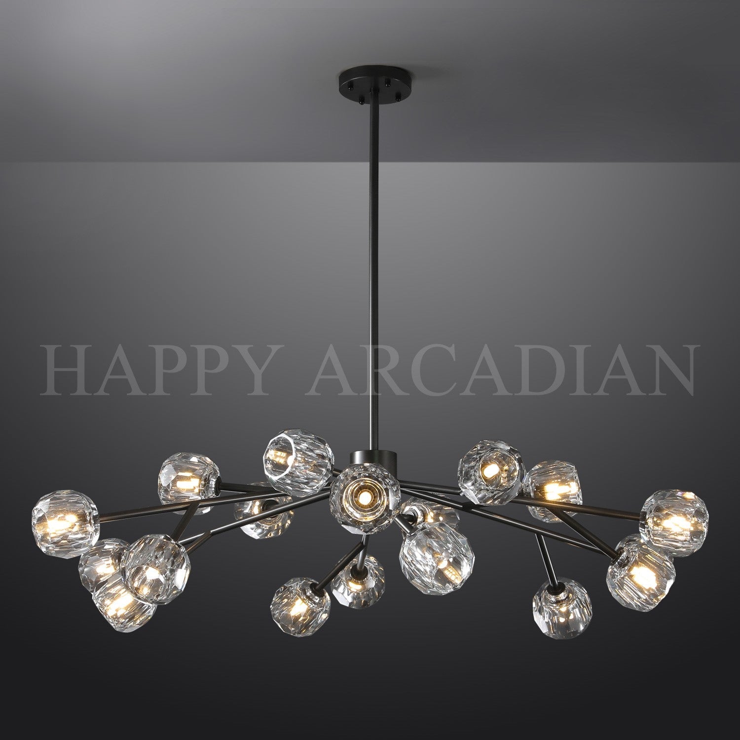 HA Bola De Clear Crystal Round Chandelier 48"